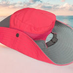 Sun Shade Womens Hat Side Snap Foldable Brim Beach Cruise Hike Camp Travel Pink Photo 1