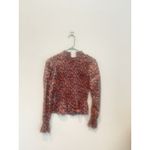 Elli White Floral Print Long Sleeve Top With High Neck and Ruffle Detail Large Pink Photo 1