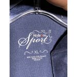 Style & Co  Sport Blue Full Zip Velour Track Jacket Hoodie Womens XL Stretch Photo 5