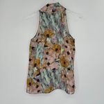 Theory blouse 100% silk watercolor floral sleeveless tie neck sash fairy small Photo 3