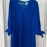 CeCe Royal Blue V Neck Dress Photo 2