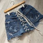 Samaria Leah Shorts corset back cut off denim levis womens Blue (size 27) summer Photo 1