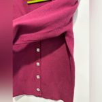 Tahari  Magenta Cardigan Jeweled Buttons. Thick Stretch. V Neck. Long Sleeve. XS Photo 11