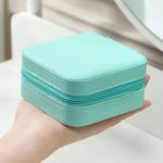 1pc Mini Jewelry Box, Portable Jewelry Storage Box, PU Leather Small‎ Organizer Photo 0