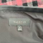 Talbots  Wool Blend Plaid Mini Skirt Pink Black Side Zip‎ Lined, Size 8 Photo 2