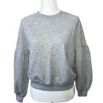 Aerie Crewneck Pullover Sweatshirt Puffy Long Sleeves Light Gray Size XS Photo 0