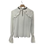 Monique Lhuillier ML White Victorian Top - XS Photo 8