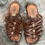 Genuine Merchandise Vintage Brown Braided Women's Sandals genuine leather Photo 1