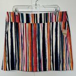 Hope & Harlow Skort Multi Color Brush Stroke Striped w Pockets Women’s 14 Blue Photo 0