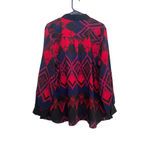 Bob Mackie NWT  Red Geometric Long Sleeve Button-Down Top Size XL Photo 1