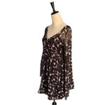 Abercrombie & Fitch  Long Sleeve Boho Mini Dress M | Bell Sleeves Abstract Print Photo 3