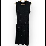 Beverly Hills Polo Club POL Black White Speckle Midi Dress Adjustable Waist Small NWOT Photo 1