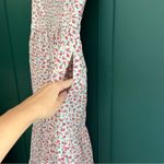 Betsey Johnson Strapless Tiered Floral Midi Dress Eyelet Trim white prairie Photo 5