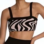 NWT 525 America Black and Pink Zebra Animal Print Crop Top Layering Piece Size M Photo 0