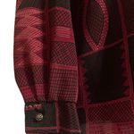 Vintage Maroon and Black Button‎ Front Blouse Sz L Red Size L Photo 3