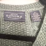 Sonoma Vintage  silk angora rabbit wool full zip cable knit sweater green size XL Photo 4