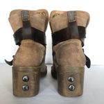 Fly London Lok Brown Leather Strap Steel Toe Moto Fall Women Boots Size 6.5/7 Photo 5