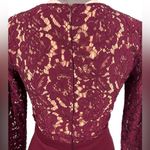 Lulus Swoon-er or Later Burgundy Long Sleeve Lace Dress - Size S Photo 8