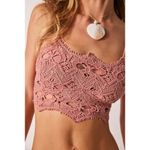 Free People 💕💕 Athena Scallop Crochet Bralette ~ Smoke Rose Large L NWT Photo 3