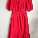 Betsey Johnson Eyelet Off The Shoulder Midi Dress L Photo 0