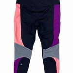 Victoria's Secret Cropped Color Block Black/Pink/Grey/Pink Mesh Leggings-Med Photo 1