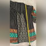 New Direction Women Multicolor Multi Block Print 3/4 Sleeve Peasant Top Size M Black Size M Photo 4