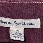 American Eagle  shirt womens Size Large Short Sleeve Burnout top burgundy v neck Photo 5