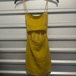 Cotton Candy Cut Out Elegant Mustard Dress Size Medium NWT Gold Photo 4