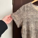 Peruvian Connection  | Taupe and Black Printed Round Neck Pima Cotton Tee Medium Photo 5