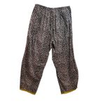 Victoria's Secret Y2K Lounge Pants XL Animal Print Adjustable Gold Lace Hem Photo 2