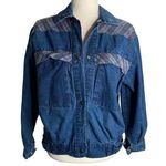 EXPRESS Vintage 90s Pacific  Denim Jacket M Blue Snap Front Pockets Long Sleeve Photo 0