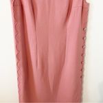 Escada Dascalopa Scalloped Pink Wool Midi Dress Button Size 44 Photo 1