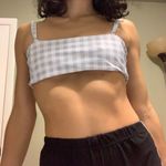 Zaful grey gingham bathing suit top Photo 0