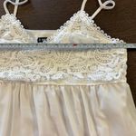 Sheilay White Smocked Sleeveless Camisole dress fringe top women’s size small Photo 3