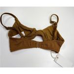 Good American NEW Always Fits Women Large Brown Bronze Crinkle Twist Bikini Top Photo 4