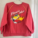 Cheetos Sweatshirt XL Red Graphic Print Fleece Flamin' Hot Chester Cheetah Photo 0