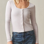 American Giant Women's Luxe Rib Square Neck Cardigan Size L Tan Size L Photo 0