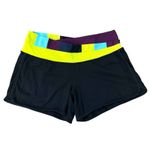 Lululemon Womens Astro Shorts No Size 8 Black Multicolor Waistband Running Gym Photo 1
