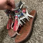 Sam Edelman  Pom Pom tassel Sandals woman size 8 double ankle strap boho cute! Photo 2