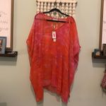 Charlie Paige Pink Orange Tie Dye Snake Print Swim Cover Poncho S/M P/M Photo 2