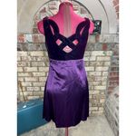 THML Dress purple velour satin empire waist knee length y2k Photo 4