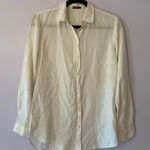 J. McLaughlin  Cream Button Down Shirt 100% Silk Minimalist Women's size Small Photo 0