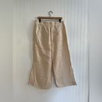 MELISSA NEPTON Summer Pant Pull On Wide Leg Waffle Cotton in Beige Clair Size L Tan Size L Photo 2