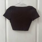 Aritzia Babaton | Sculpt Knit Squareneck Brown Cropped Top (Size S)- NWOT Photo 5