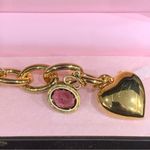 Juicy Couture  Pam Gela Large Chain Link Bracelet with Red Emeral Charm Gold Tone Photo 4