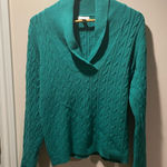 Charter Club  Turquoise Cowl Neck Sweater Photo 0