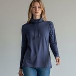 Apana *New Top Womens L Heron Heather Athletic Athleisure Yoga Sweatshirt Photo 0