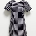 Michael Kors Shift Short Sleeve Chain Link Dress Black White 00 Photo 0