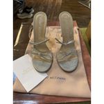 Stuart Weitzman Stuart Weitzman Bow 100 Slide Heels with Swarovski Crystals Size 11 Dust Bag Photo 2
