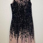 Luxe by Carmen Marc Valvo Midi Fit & Flare Dress Sz 4 Pink Black Photo 0